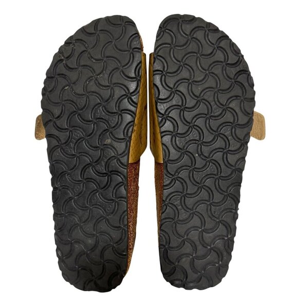 Birkenstock Birki's Catalina Snakeskin Gold Slide Sandals Women’s Size 8 *FLAWS* - Picture 9 of 16